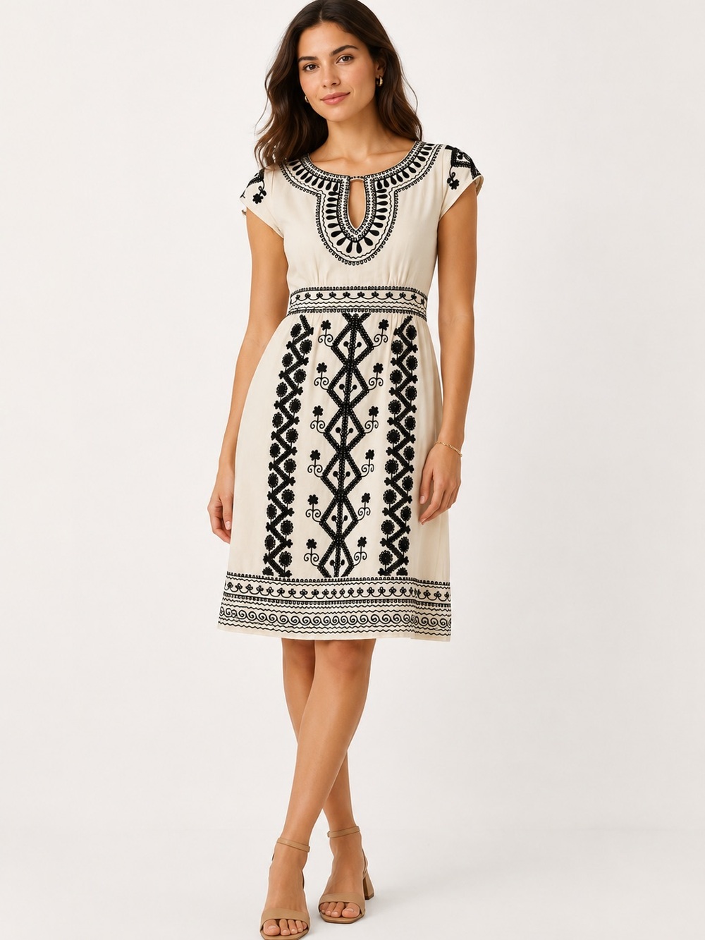 Vintage Nanette Lepore keyhole floral print dress